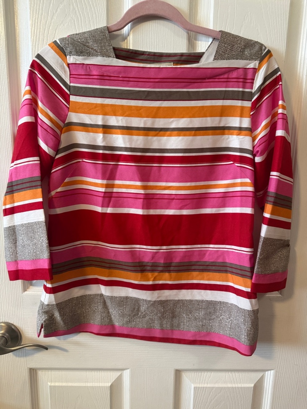 Banana Republic Multicolor Striped Boatneck Long Sleeve Top
